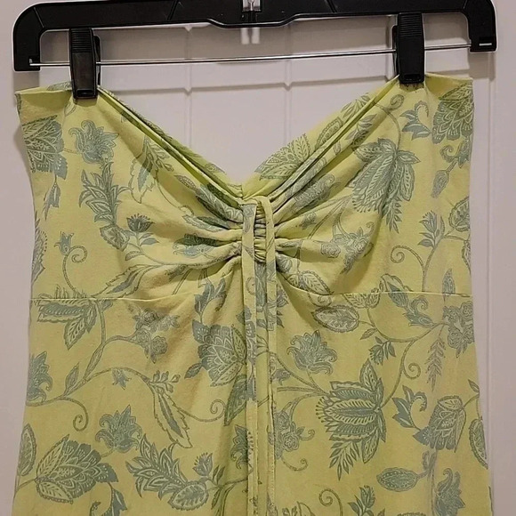 Patagonia Dress Halter Neck Tie Green Floral Size Medium - Picture 2 of 6